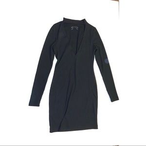 Black, longsleeve knit minidress